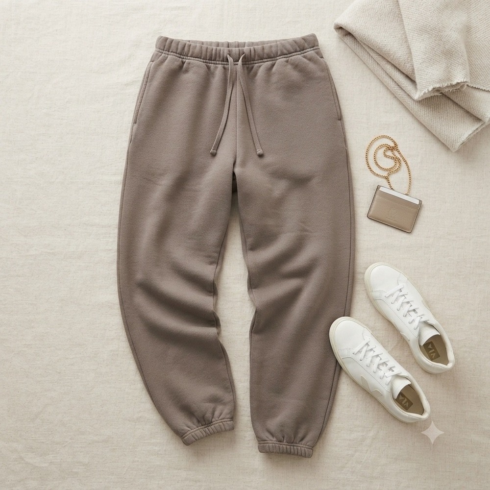 Elwood Core Sweatpants Mens L Brown Organic Cotton Heavyweight Relaxed Joggers